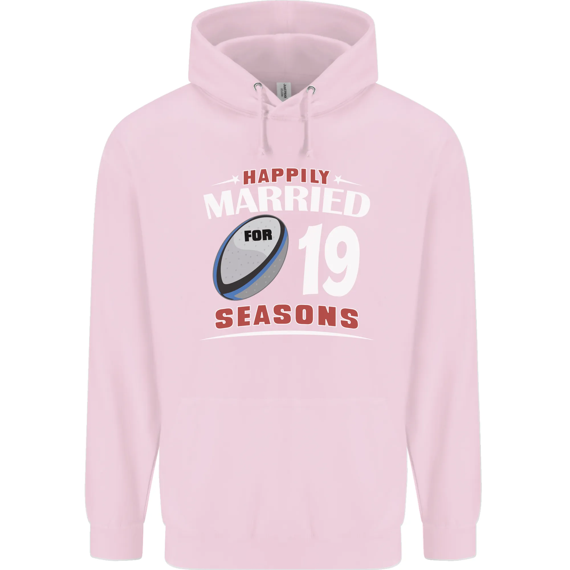 19 Year Wedding Anniversary 19th Rugby Mens 80% Cotton Hoodie