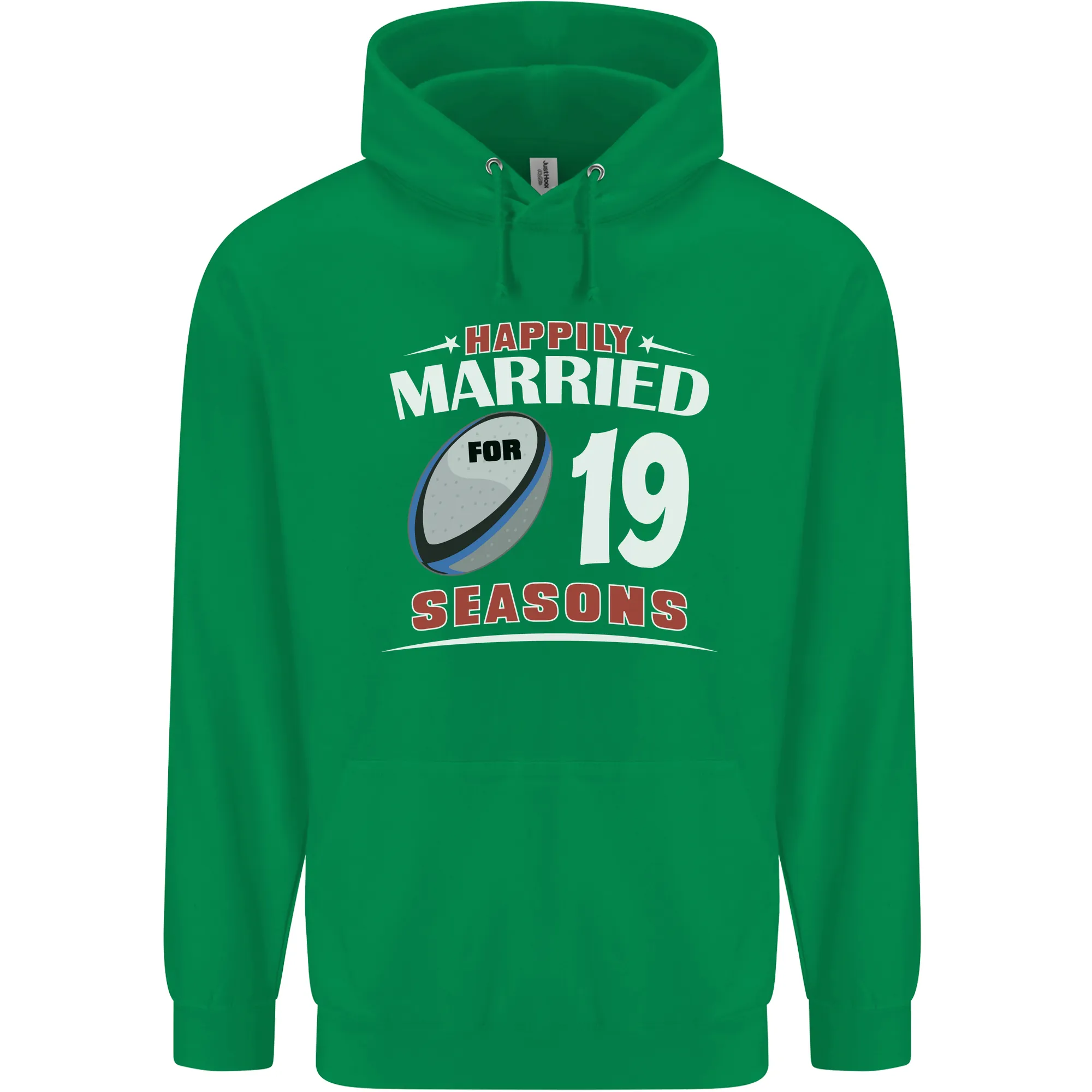 19 Year Wedding Anniversary 19th Rugby Mens 80% Cotton Hoodie