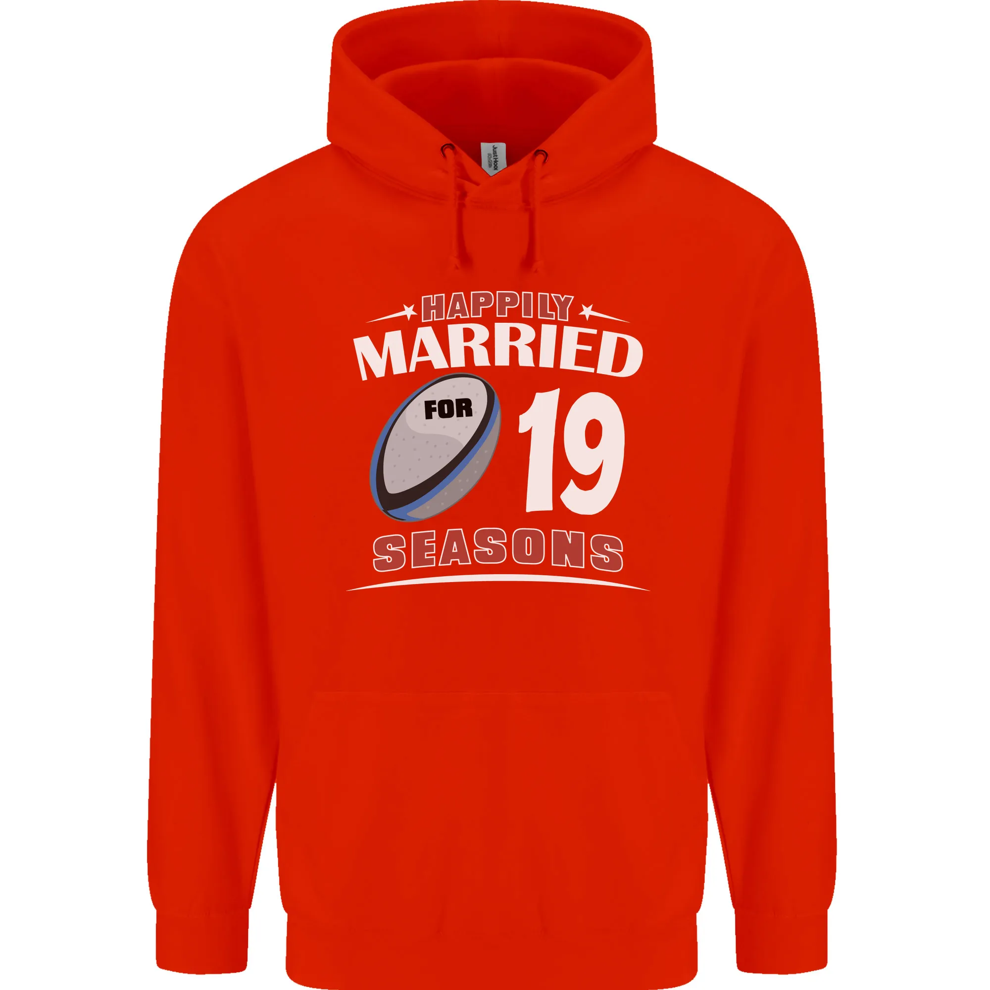 19 Year Wedding Anniversary 19th Rugby Mens 80% Cotton Hoodie