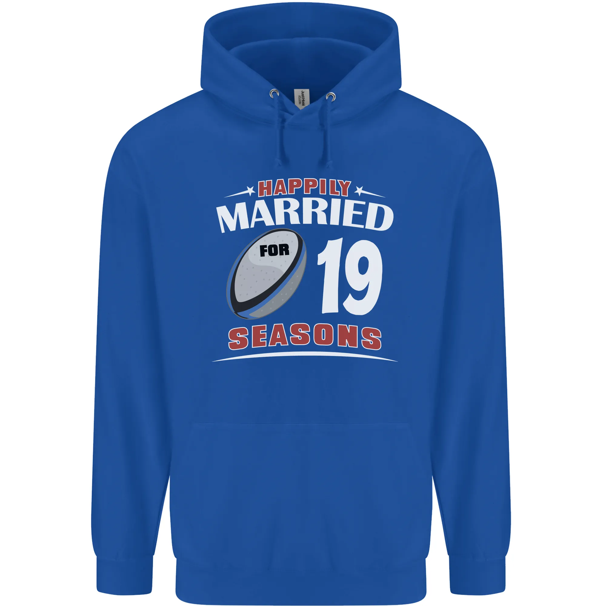 19 Year Wedding Anniversary 19th Rugby Mens 80% Cotton Hoodie