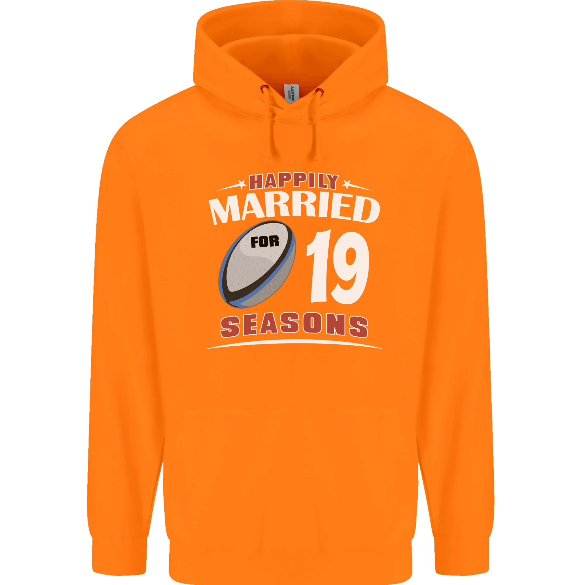 19 Year Wedding Anniversary 19th Rugby Mens 80% Cotton Hoodie