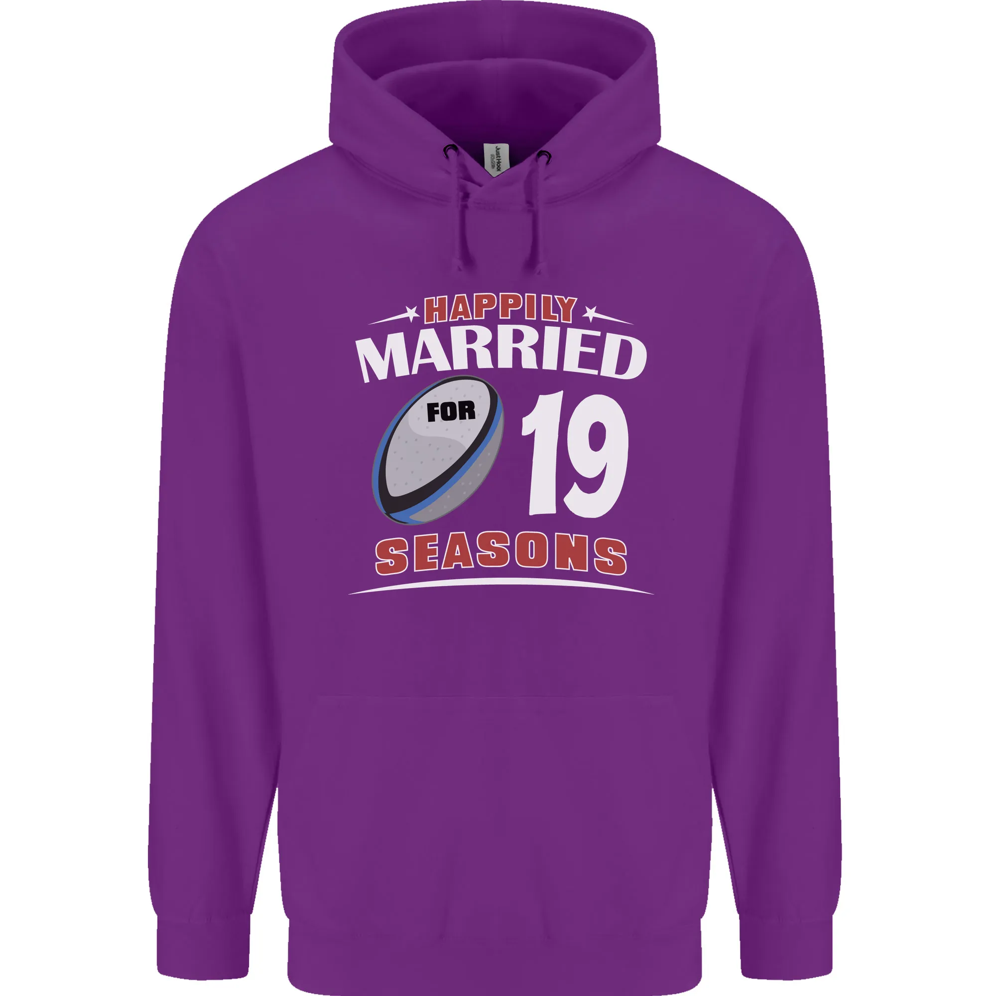19 Year Wedding Anniversary 19th Rugby Mens 80% Cotton Hoodie
