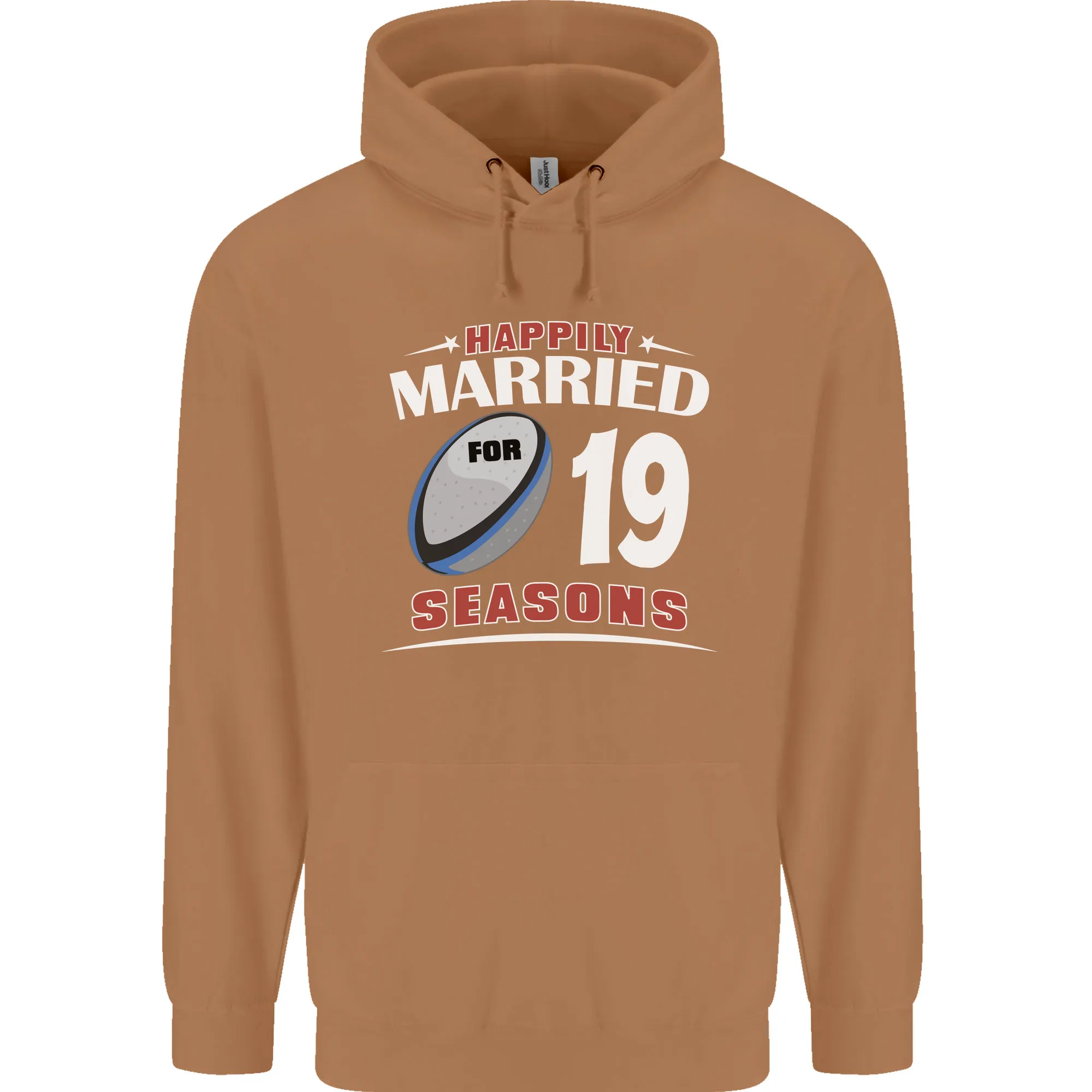 19 Year Wedding Anniversary 19th Rugby Mens 80% Cotton Hoodie