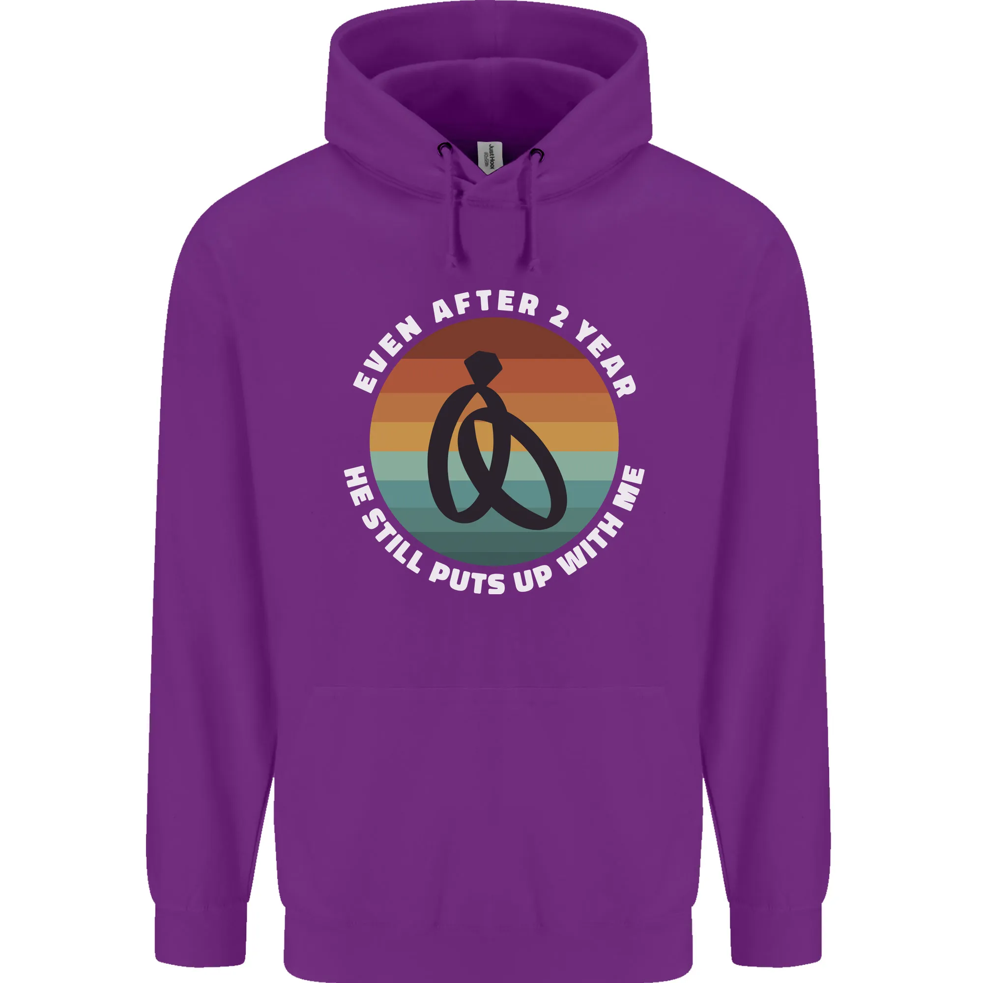 2 Year Wedding Anniversary 2nd Marriage Mens 80% Cotton Hoodie