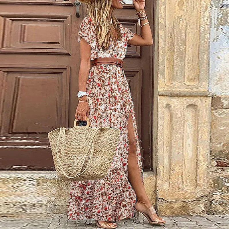 60's Inspired Hippie Bohemian Print Maxi Dresses
