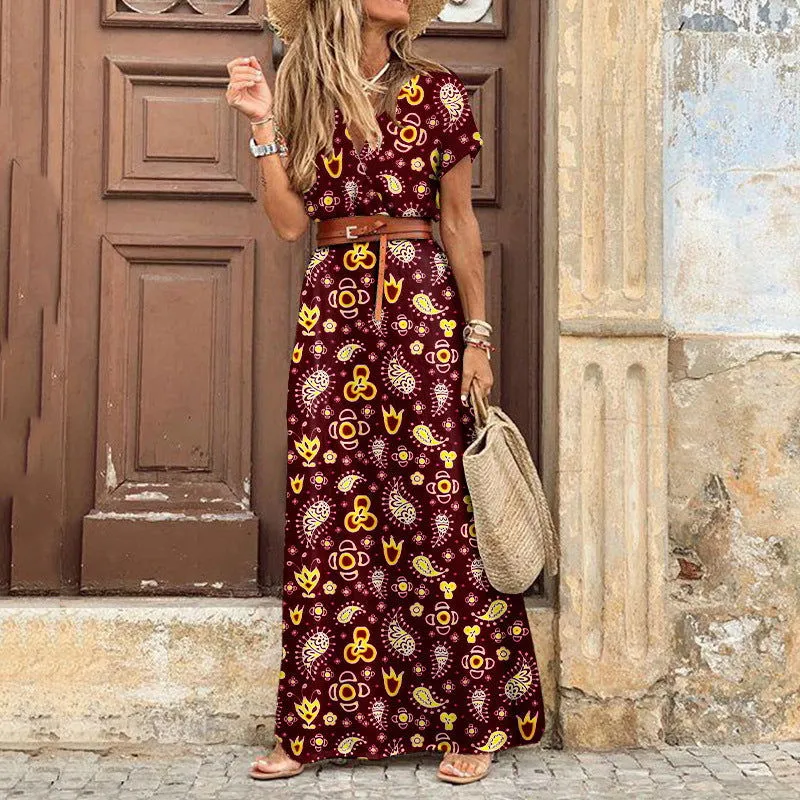 60's Inspired Hippie Bohemian Print Maxi Dresses