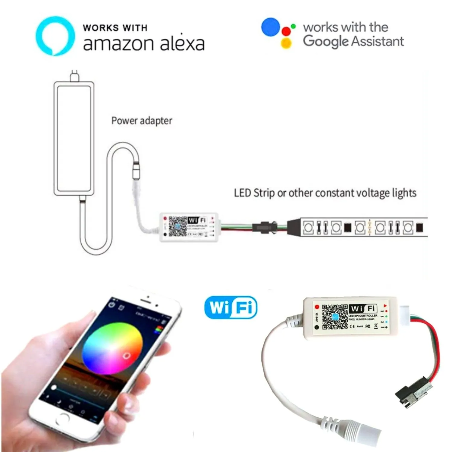 Addressable Digital Pixel RGB Neon Flex 16x16mm WS2811 App Control 10 metre Kit