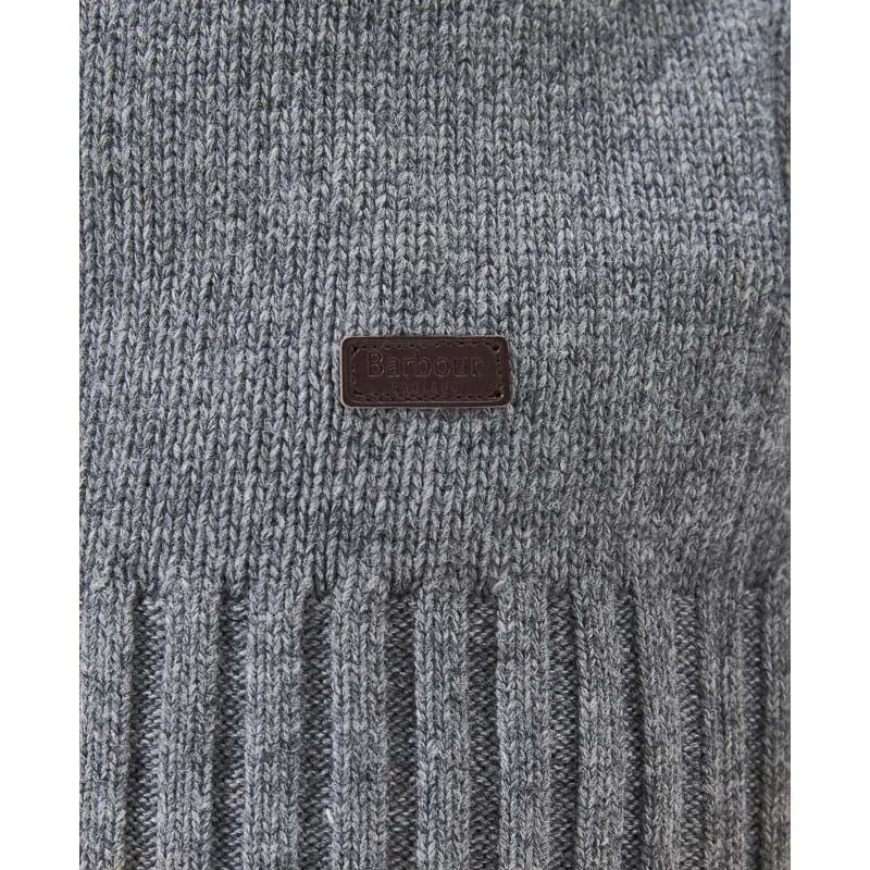 Barbour Duffle Cable Rollneck Mens Jumper - Grey Marl