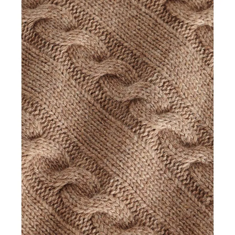 Barbour Duffle Cable Rollneck Mens Jumper - Stone