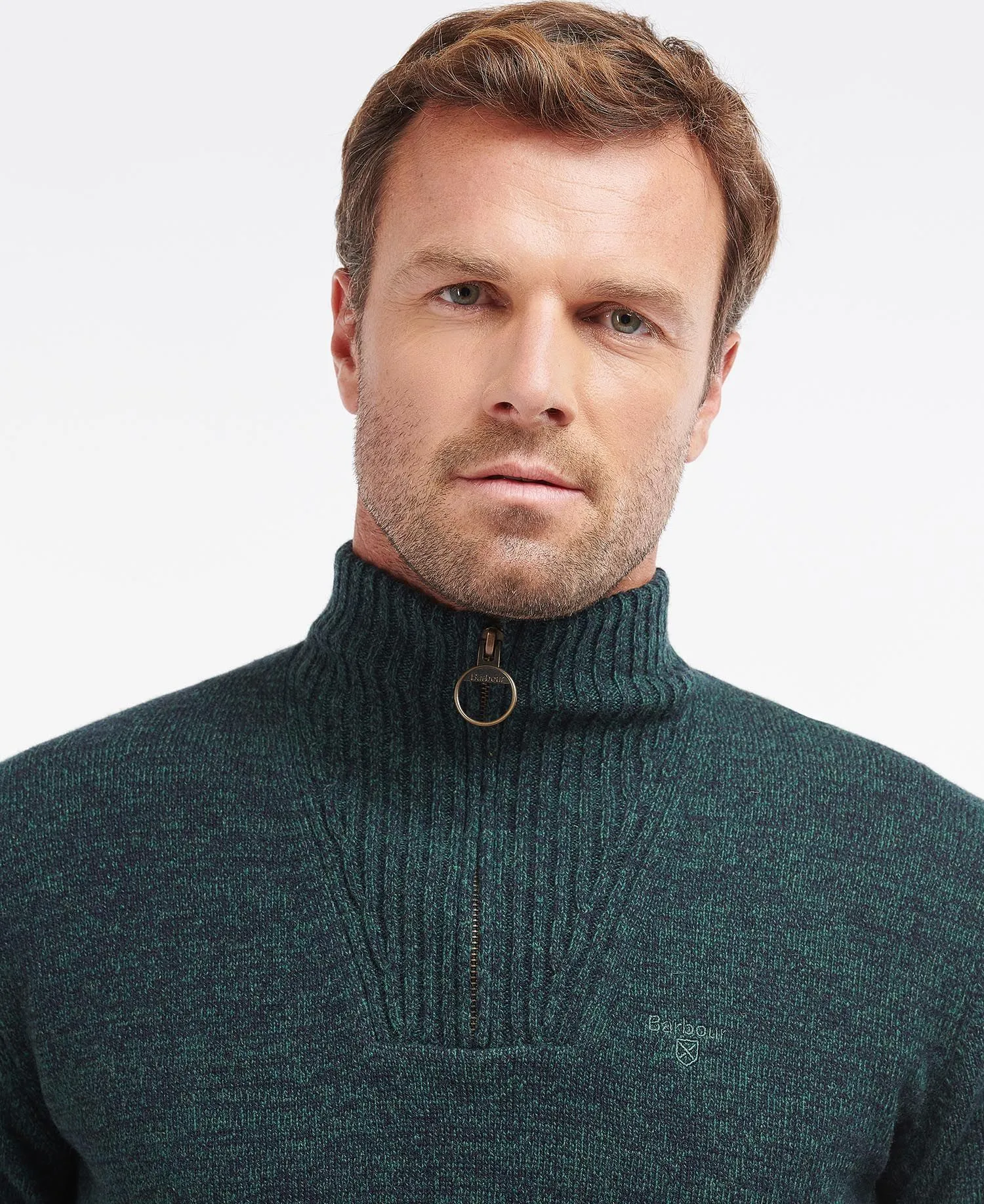 Barbour - Lambswool Half Zip, Seaweed Mix
