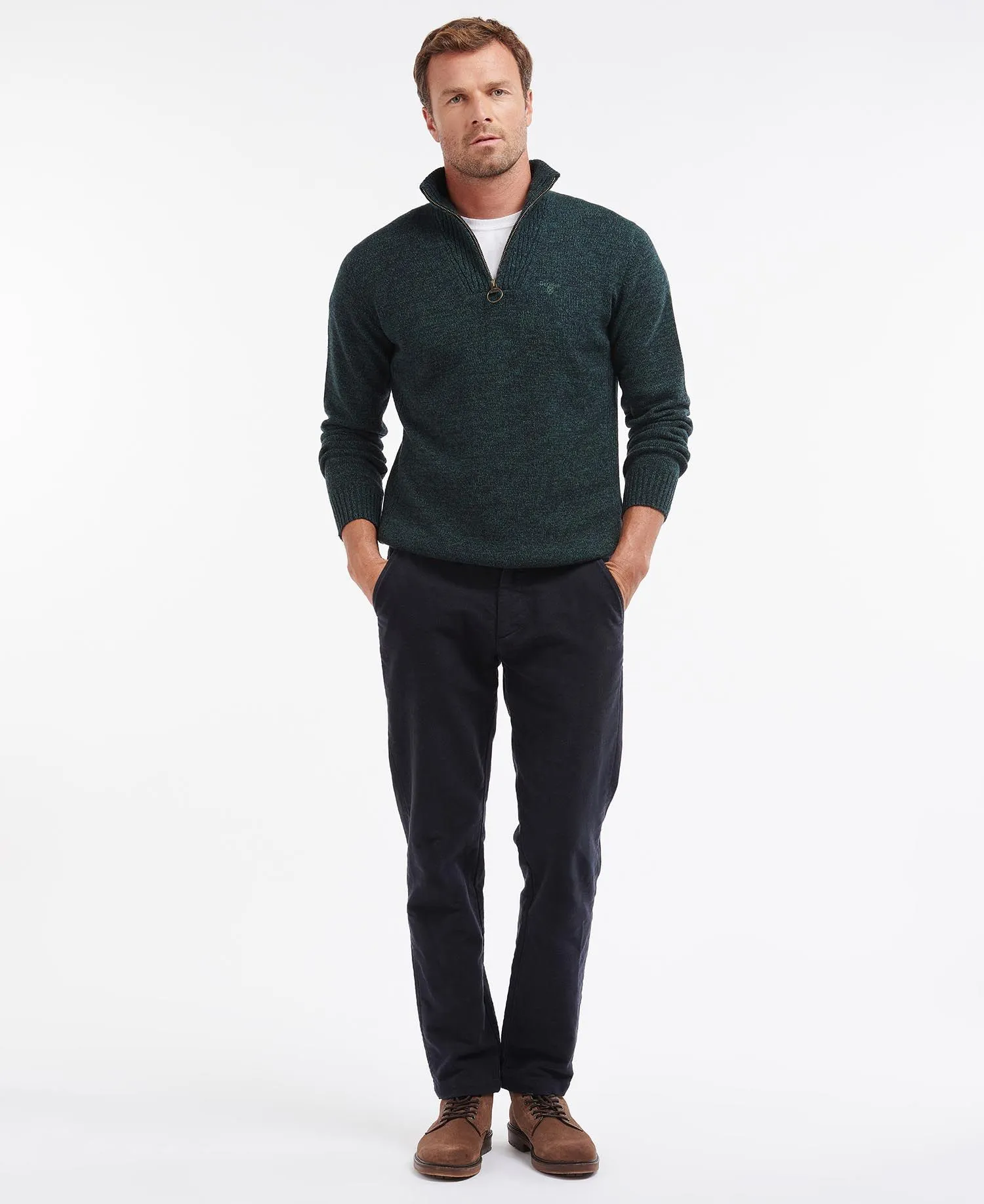 Barbour - Lambswool Half Zip, Seaweed Mix