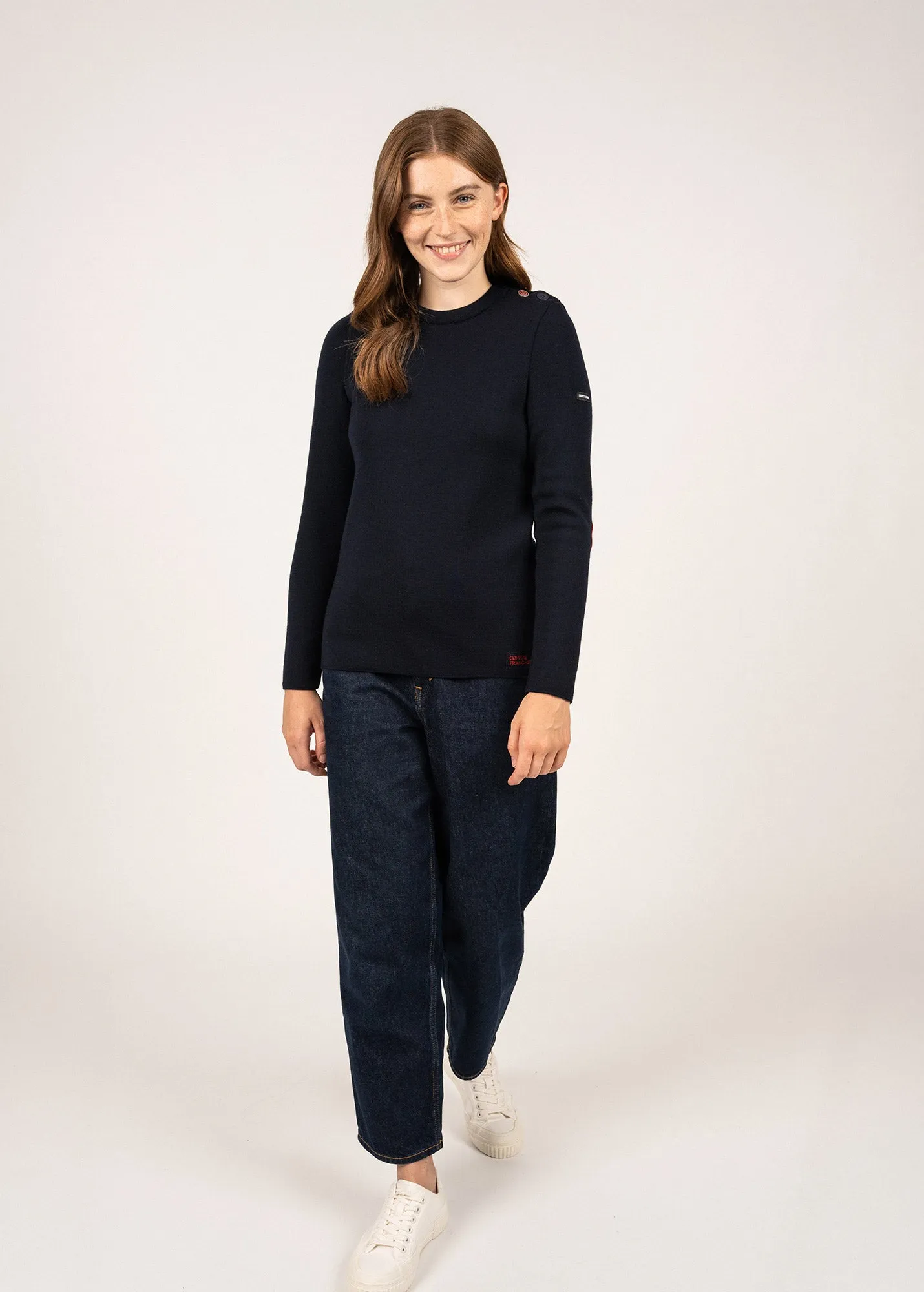 Brégançon sailor jumper with elbow patches - SAINT JAMES x Comédie Française (NAVY)