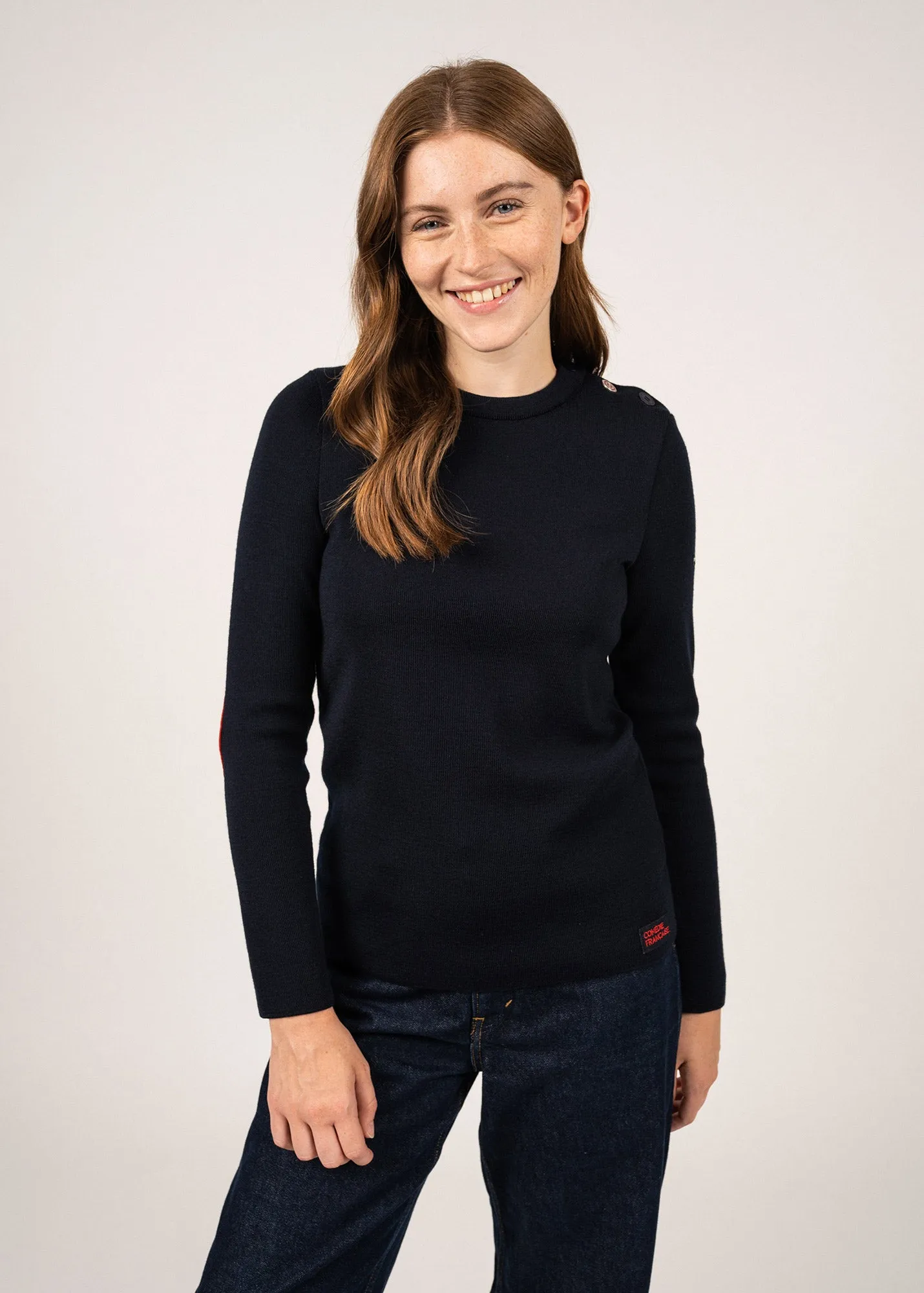 Brégançon sailor jumper with elbow patches - SAINT JAMES x Comédie Française (NAVY)