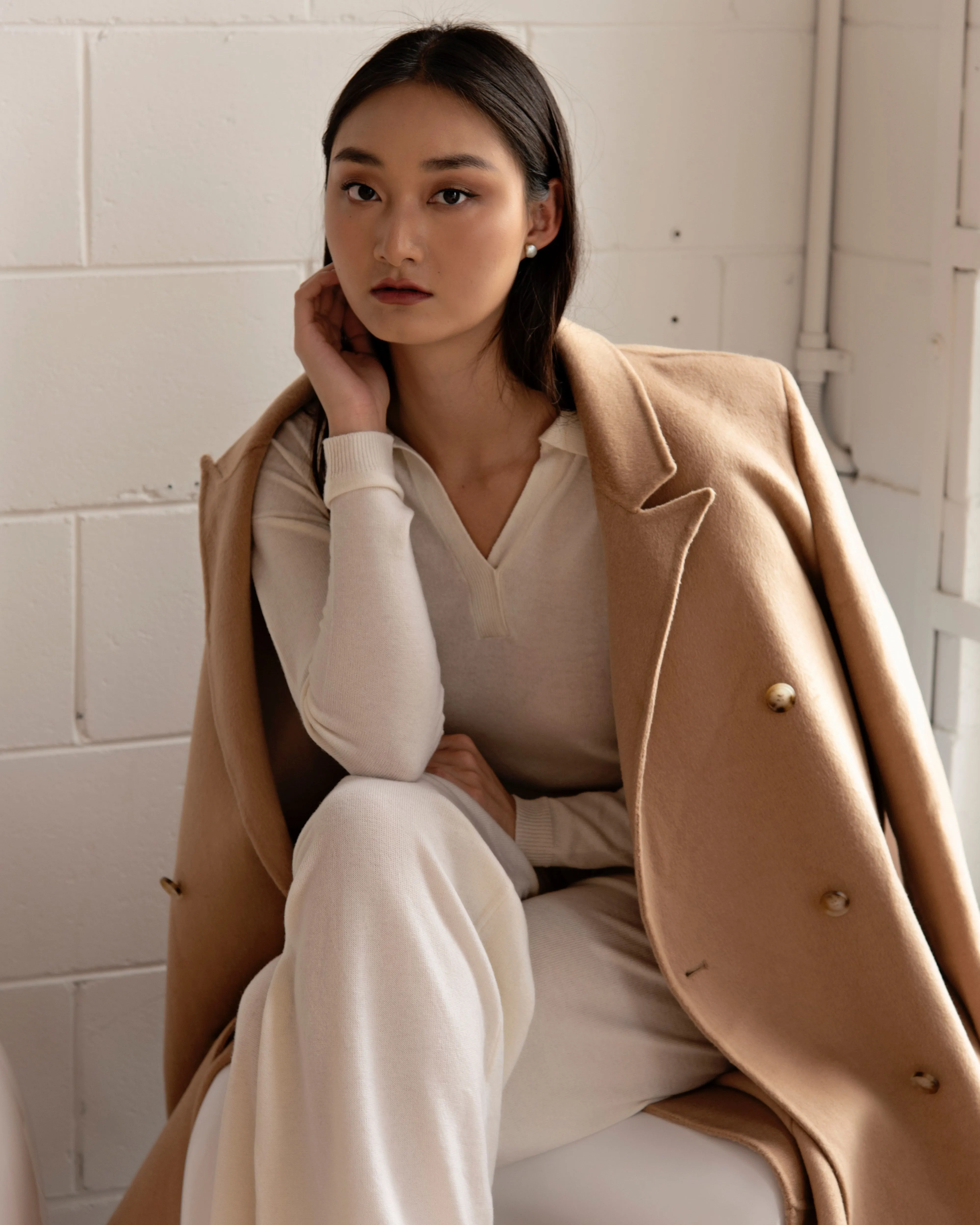 Camel Blazer Coat