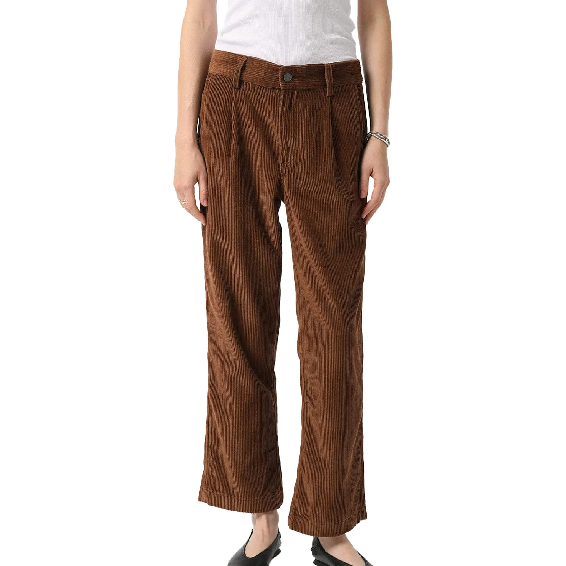 Corridor Brown Cord Pleated Trouser