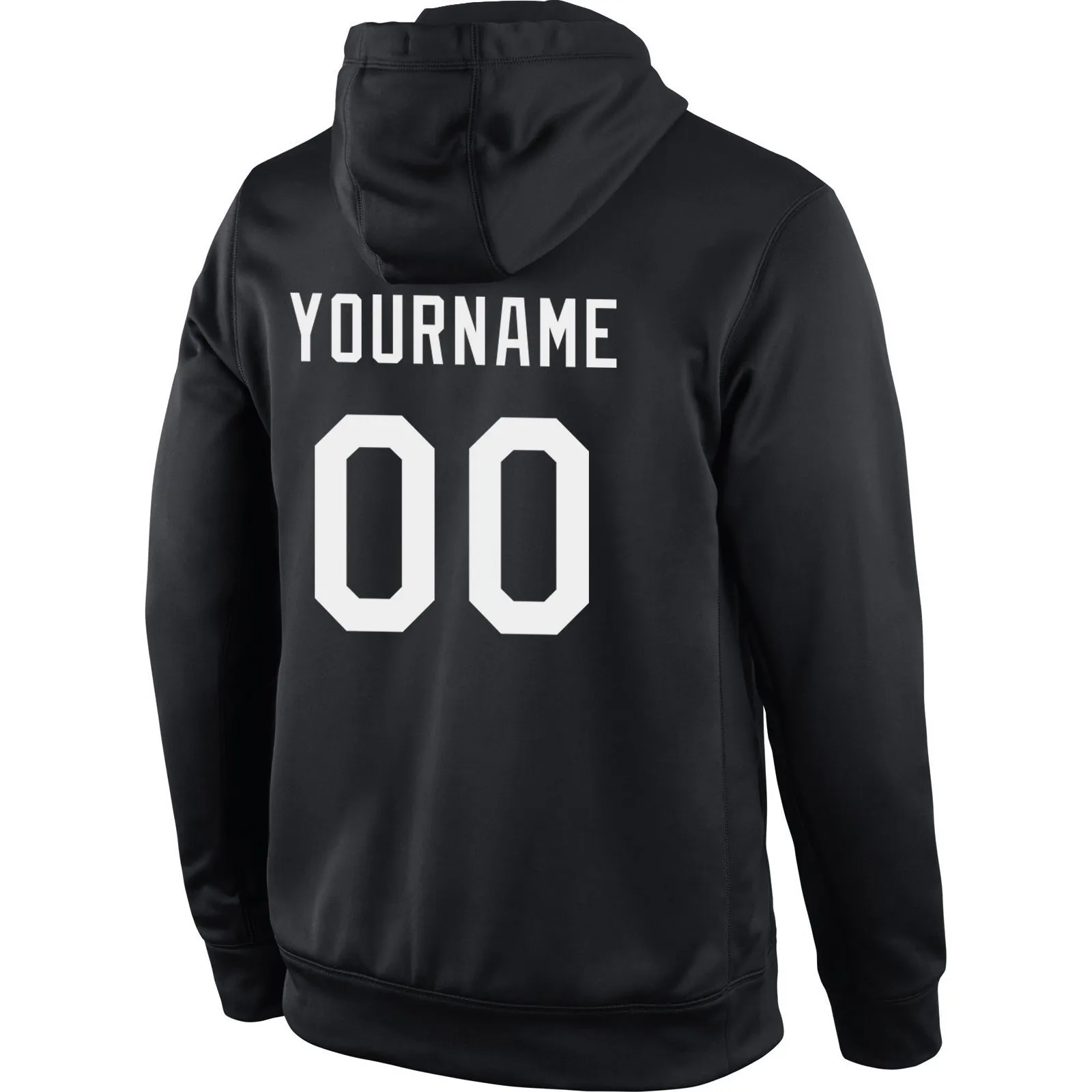 Custom Stitched Black White-Red Sports Pullover Sweatshirt Hoodie