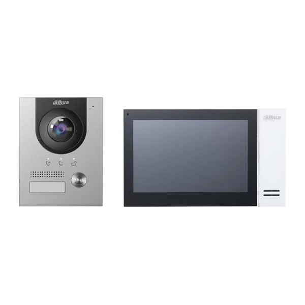 Dahua / IP Intercom Kit / Video Doorbell with Monitor & POE Switch / 2MP / Fixed / 1.9mm Lens / Outdoor / IP65 / IK07 / Active Alarm / Built-in Microphone & Speaker / 5 Year Warranty / DH-KTP0