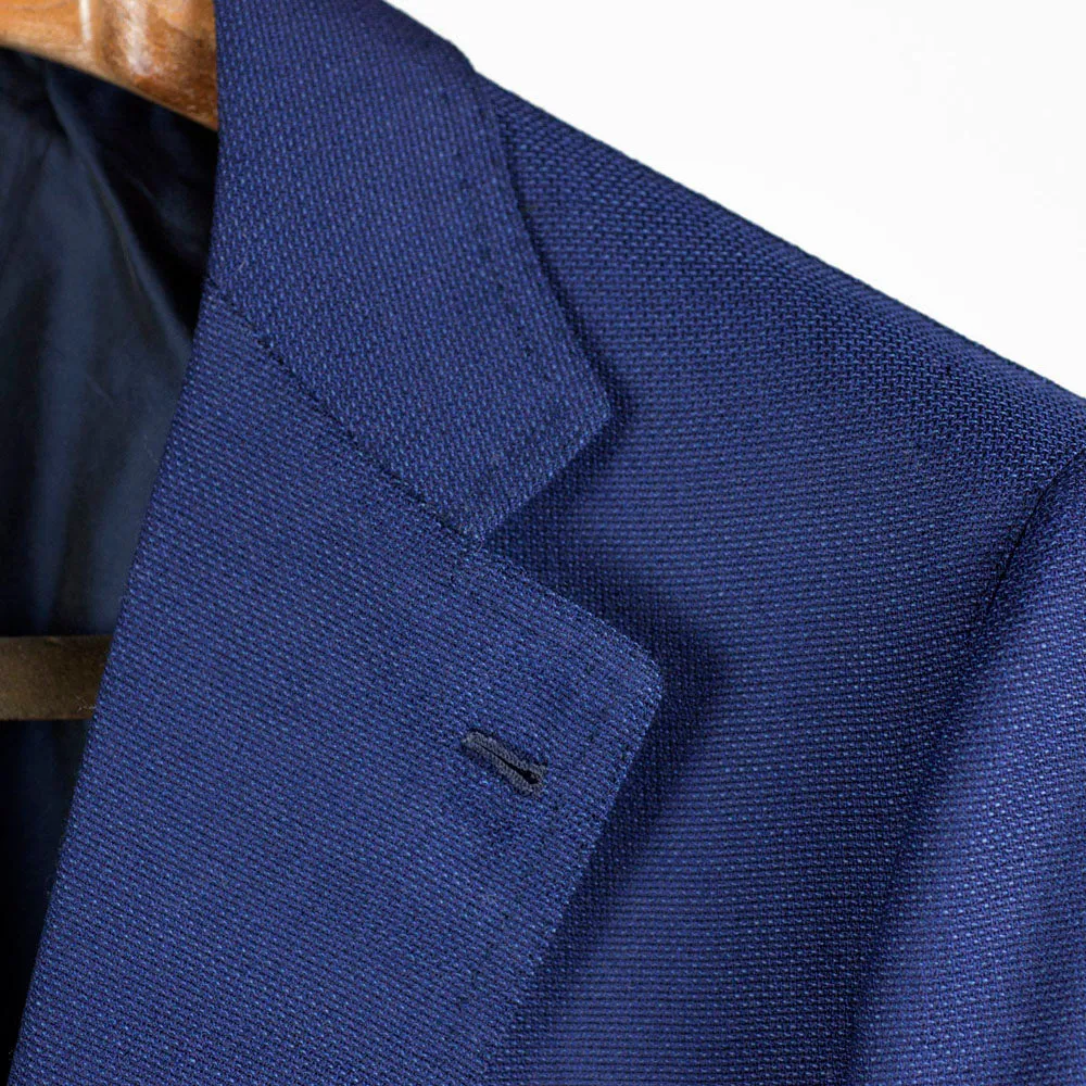 Drapers blue hopsack wool single-breasted sport coat, 9 oz. wool
