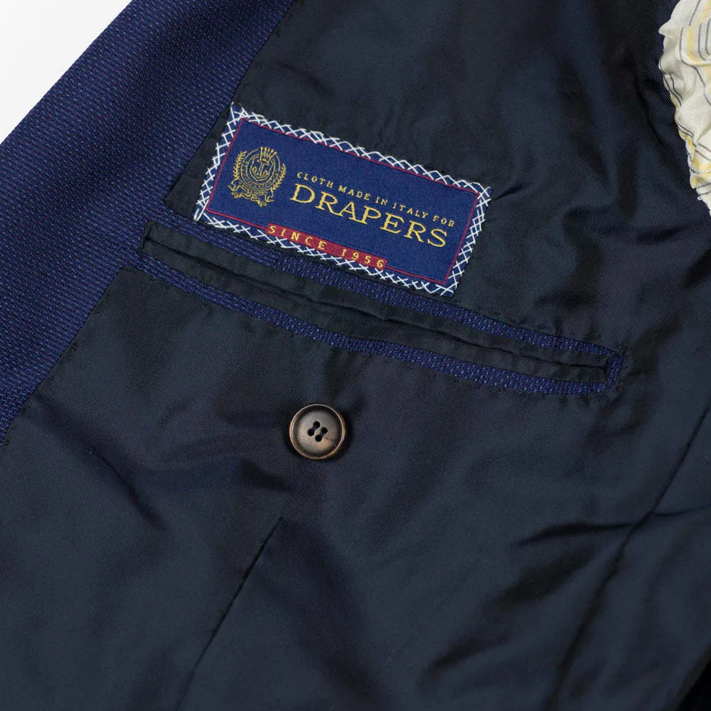 Drapers blue hopsack wool single-breasted sport coat, 9 oz. wool