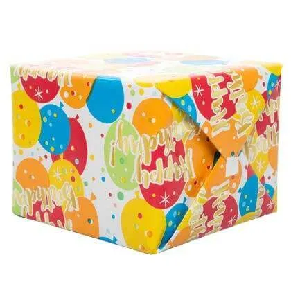 Gift Wrap Roll Glitzy Gold Birthday