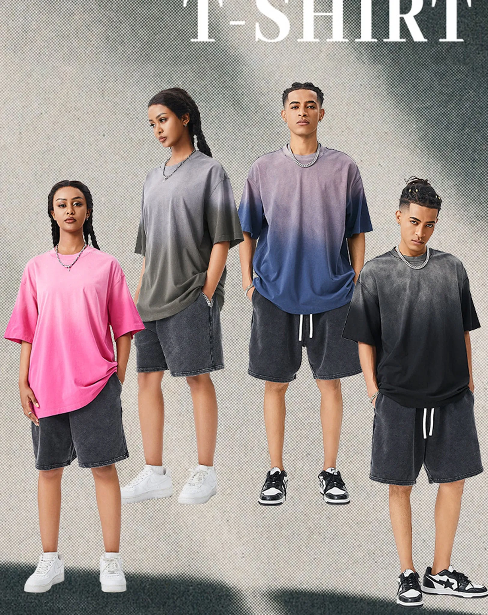 Gradient Frayed Tie-dye T-shirt