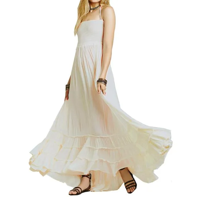 Hippie Backless Halter Dress