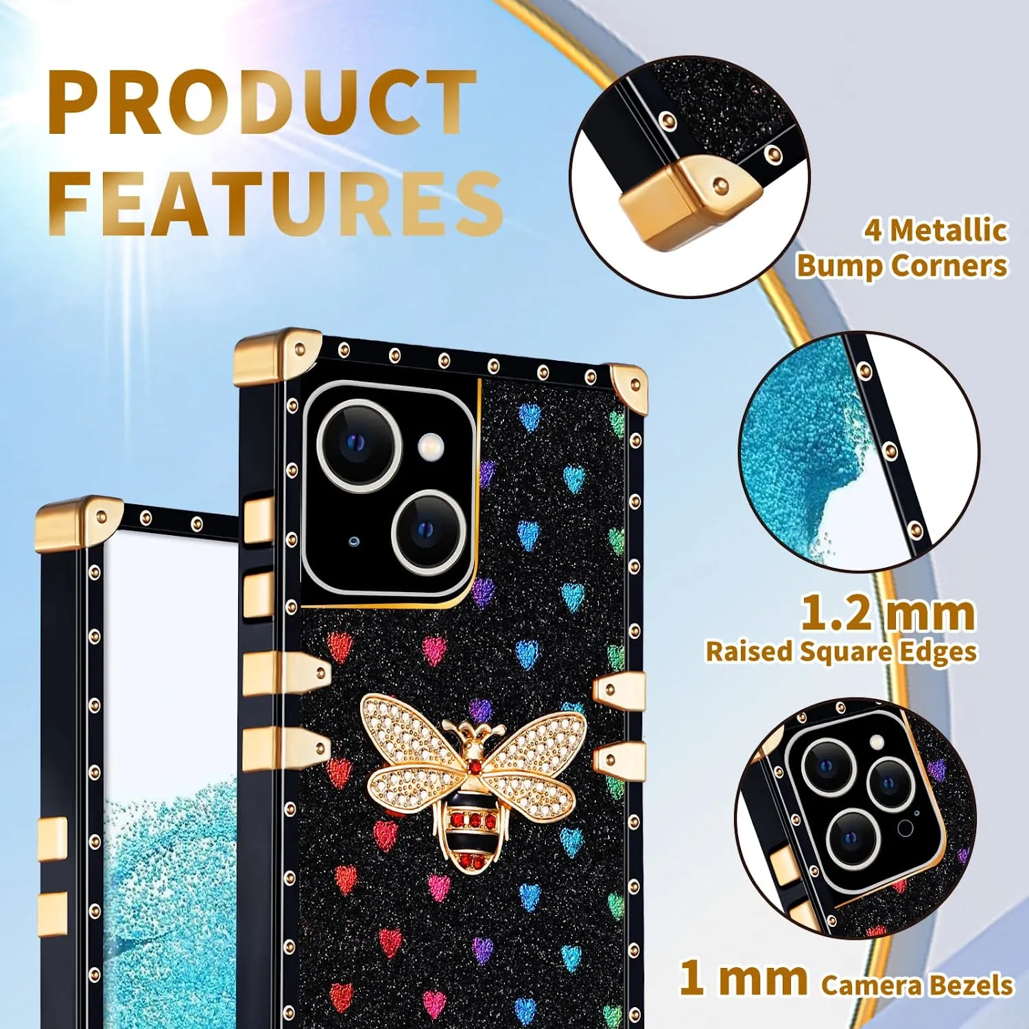 iPhone 14 Plus Case, Luxury Cases Stylish Bee Cute Cover 6.7 Inch