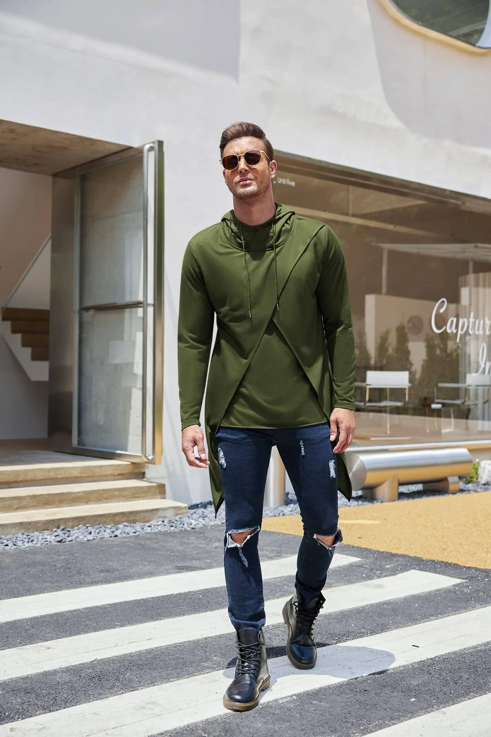 Long Length Cloak Cotton Pullover Hoodie (US Only)
