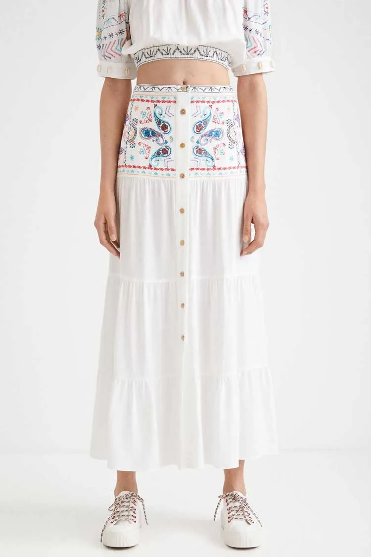 Long Paisley Button Up Skirt | FINAL SALE