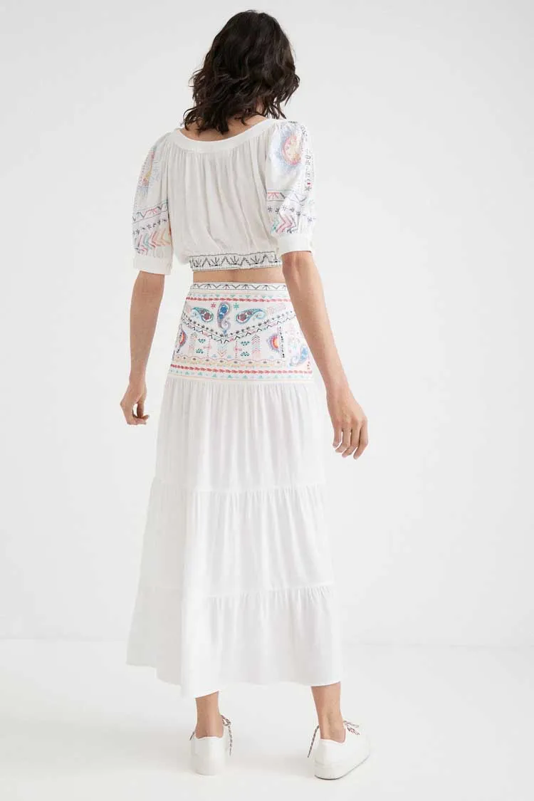 Long Paisley Button Up Skirt | FINAL SALE