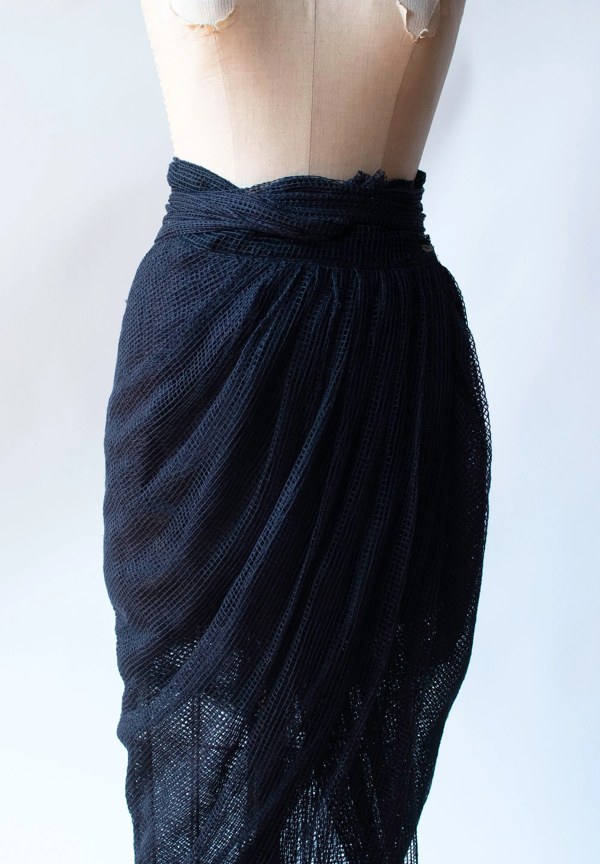 Navy Net Cocoon Skirt | Romeo Gigli SS 1990