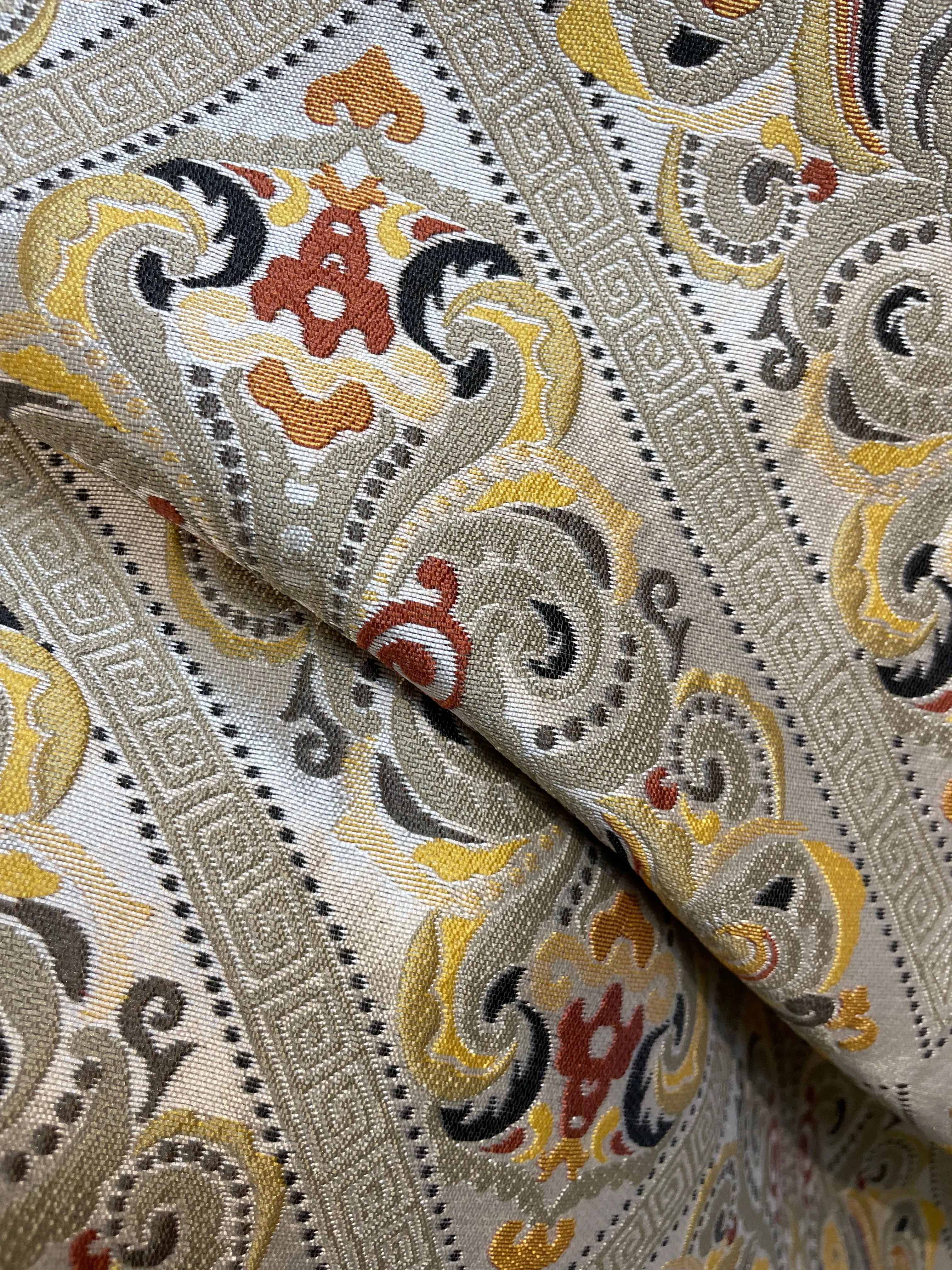 NEW Duke Jannera Designer Medallion Burnout Chenille Velvet Fabric - Pistachio Green- Upholstery