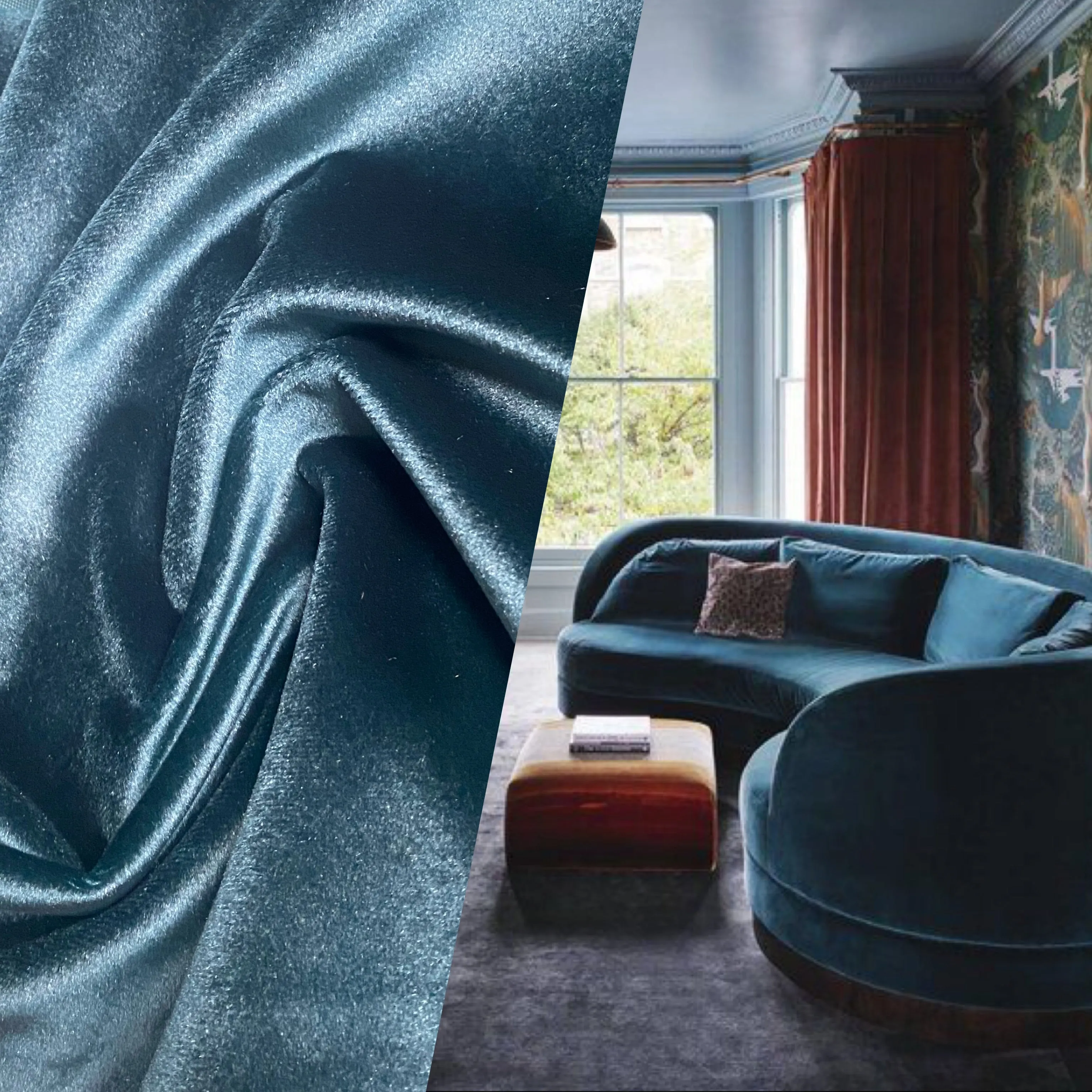NEW Prince Kaspen Italian Soft Upholstery Velvet Fabric- Hunter Green