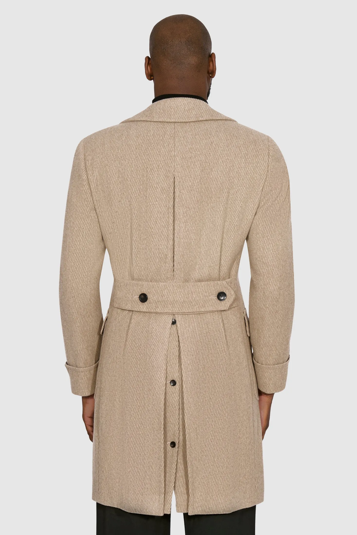New Suitsupply Merano Light Brown Twill Pure Wool Super 110s Polo Coat - Size 36R and 46R (Buy Your Normal Size!)