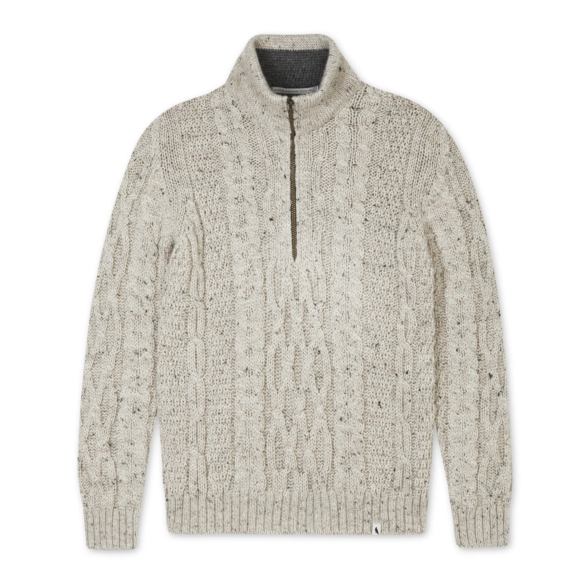 Peregrine Skiddaw Chunky Merino Wool Cable Lewis Half Zip Jumper