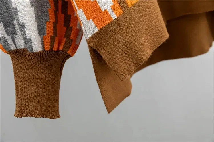 Pre Order:  Argyle Loose Knit Sweater   Pants Set