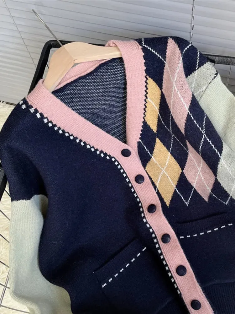 Pre Order:  Harlequin Ribbed Hem Knitted Sweater