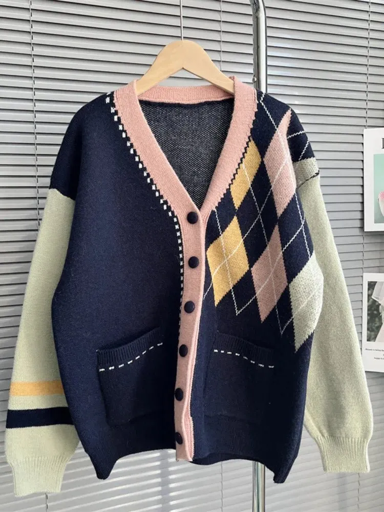 Pre Order:  Harlequin Ribbed Hem Knitted Sweater