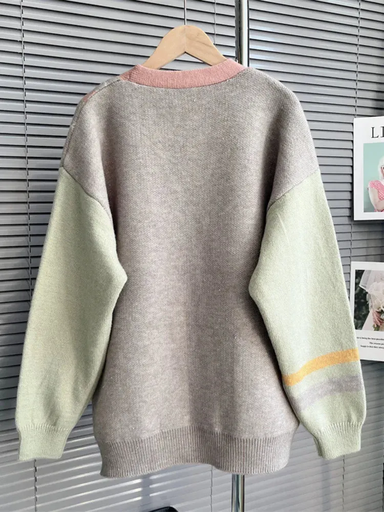 Pre Order:  Harlequin Ribbed Hem Knitted Sweater