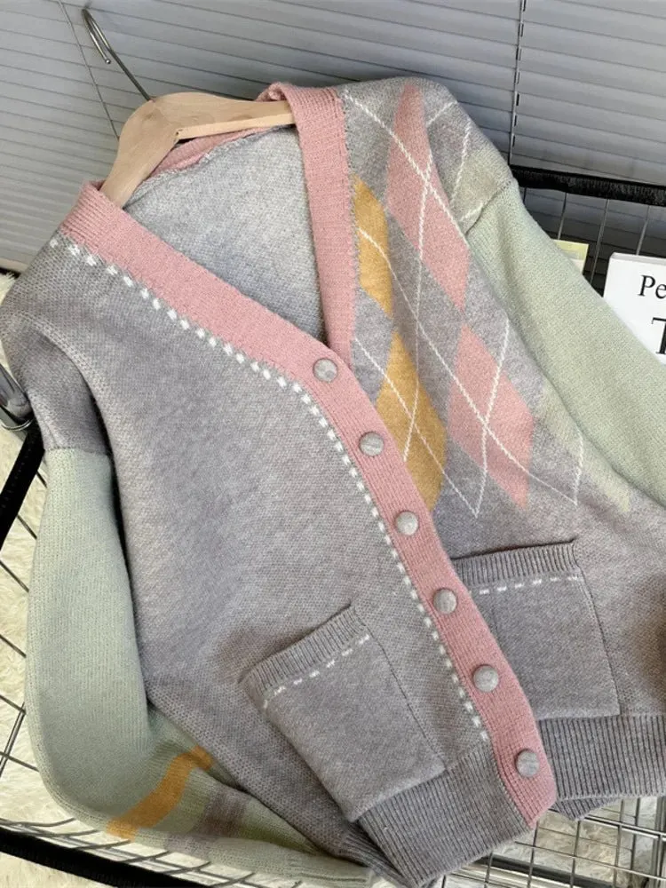 Pre Order:  Harlequin Ribbed Hem Knitted Sweater
