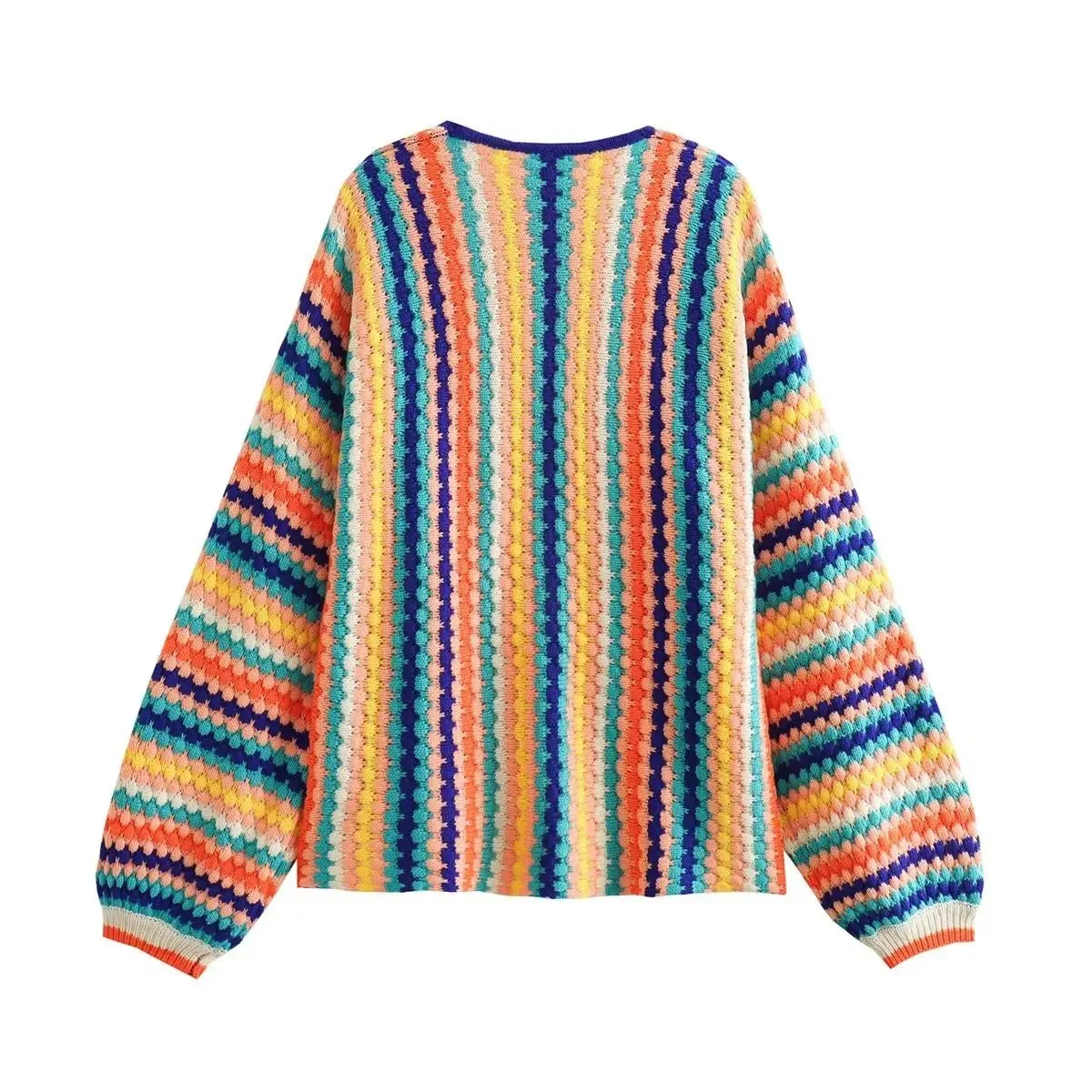 Pre Order:  Rainbow Stripes Loose Knit Sweater