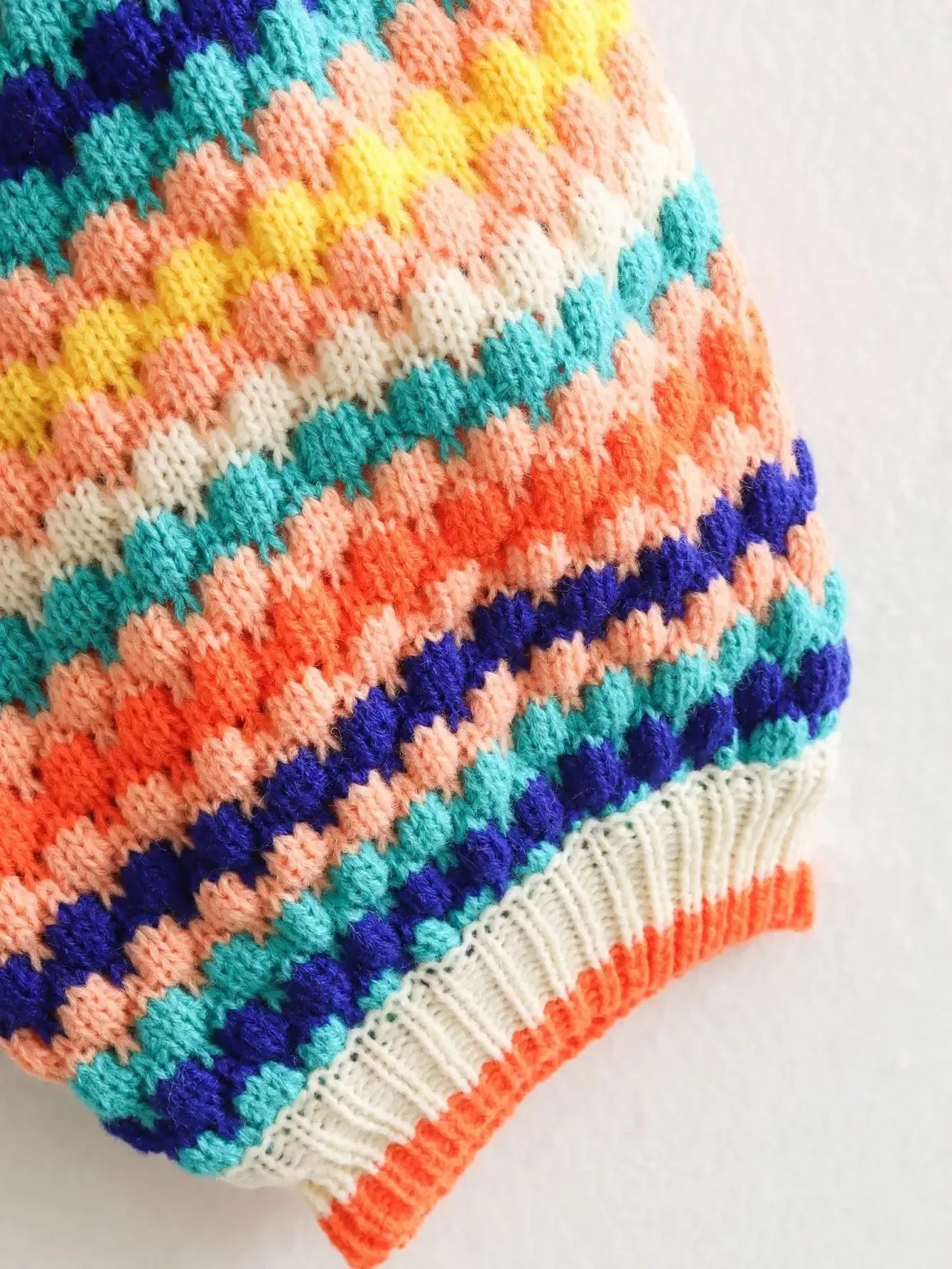 Pre Order:  Rainbow Stripes Loose Knit Sweater