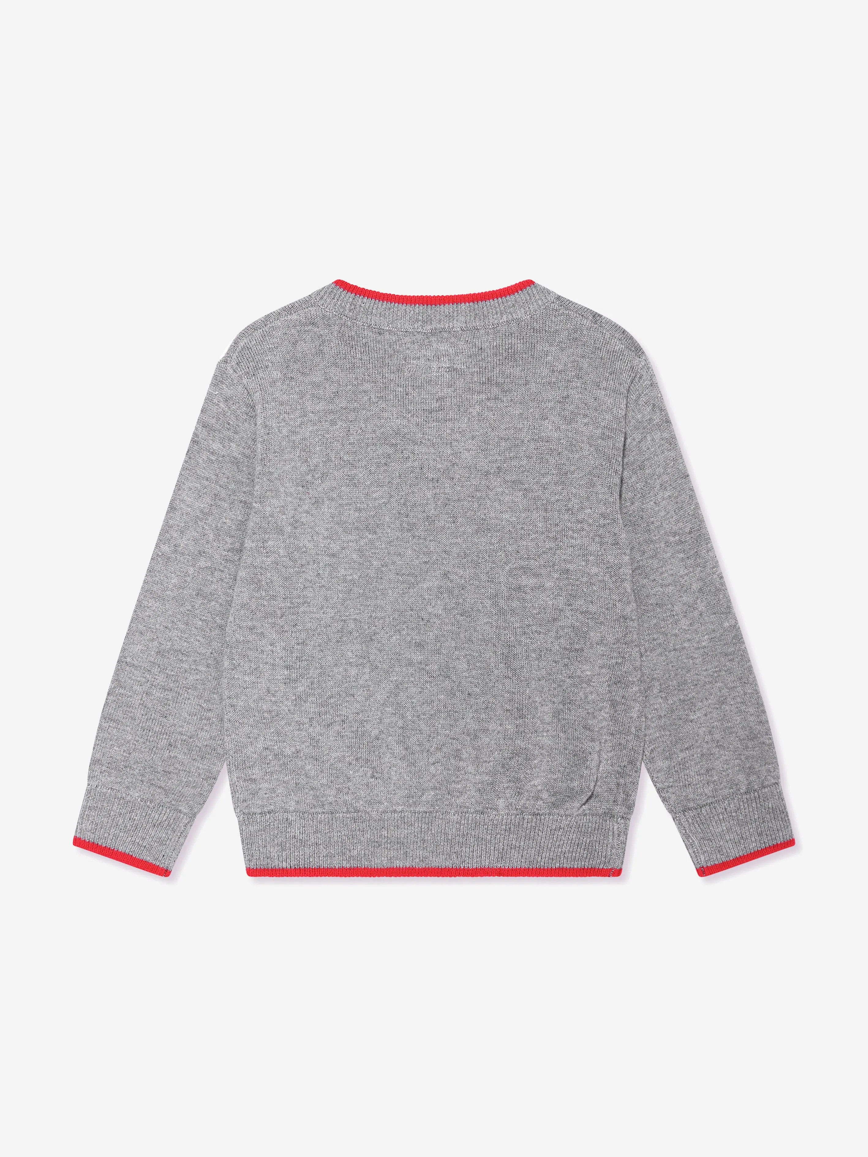 Rachel Riley Boys Soldier V-Neck Sweater in Grey
