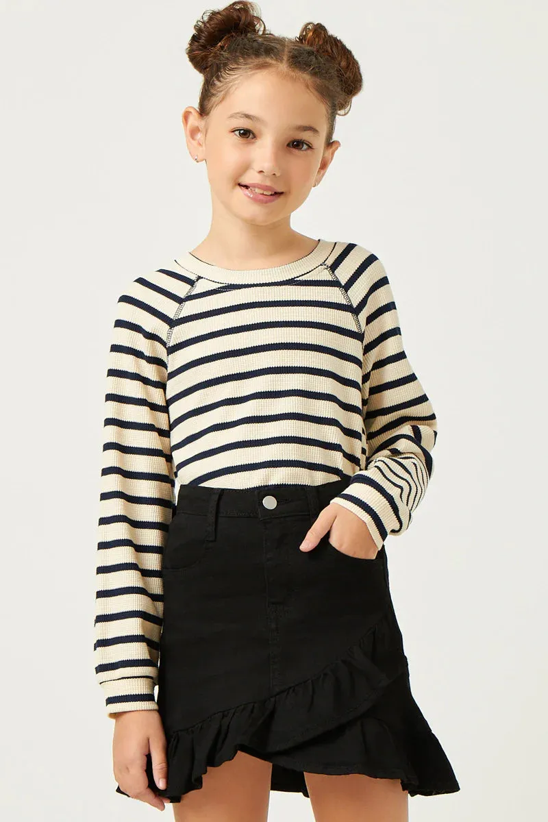 Ruffle Trimmed Twill Skirt