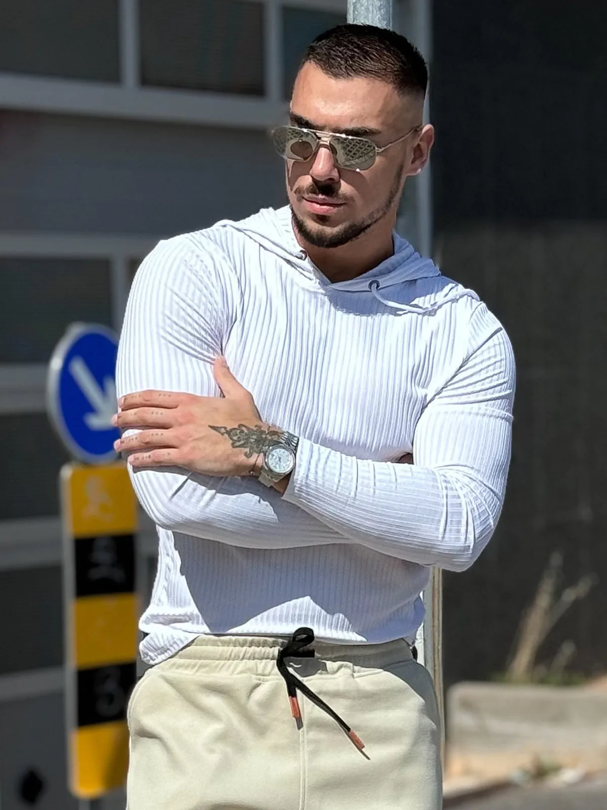 Stretch Rib Jersey Baselayer Hoodie