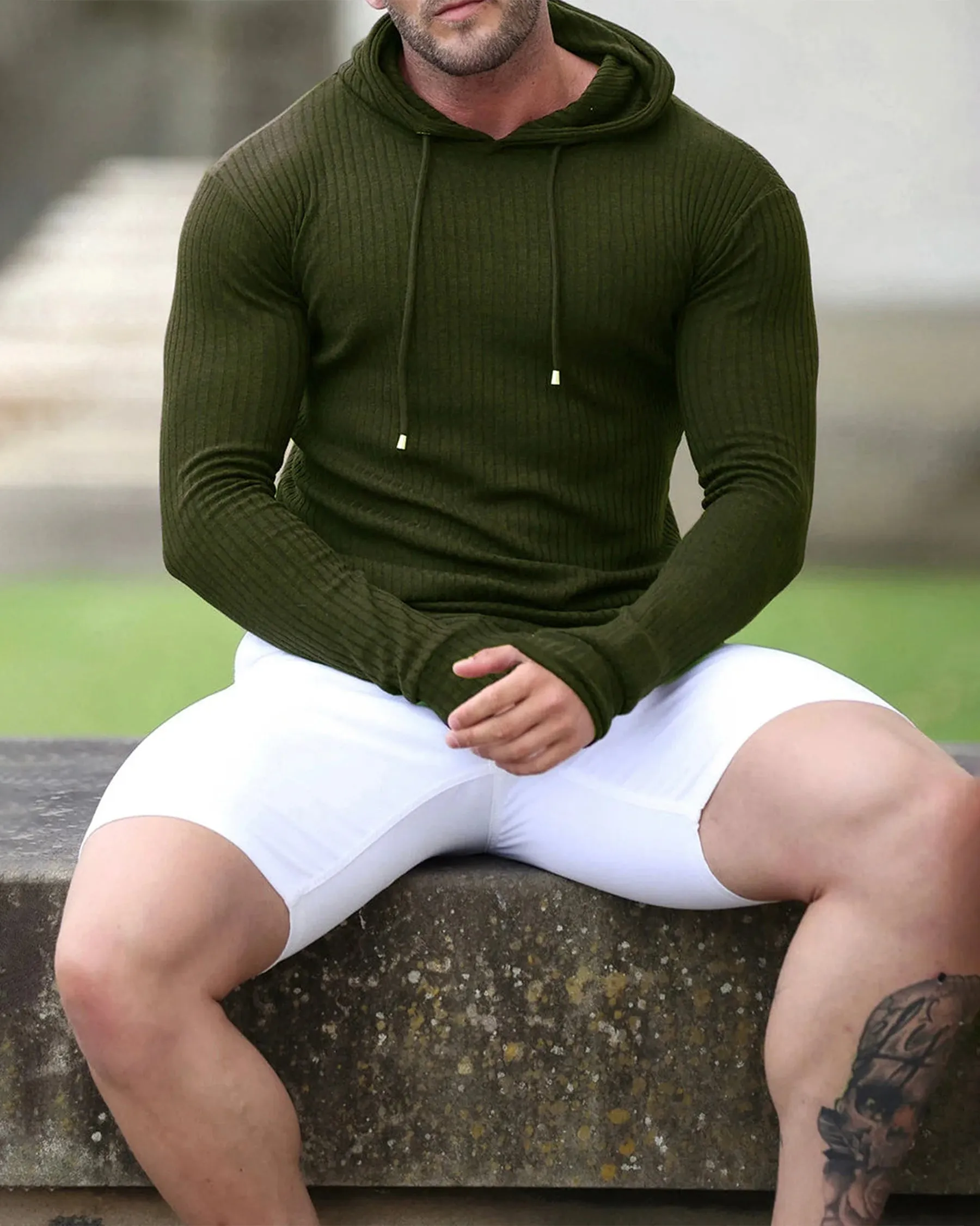 Stretch Rib Jersey Baselayer Hoodie