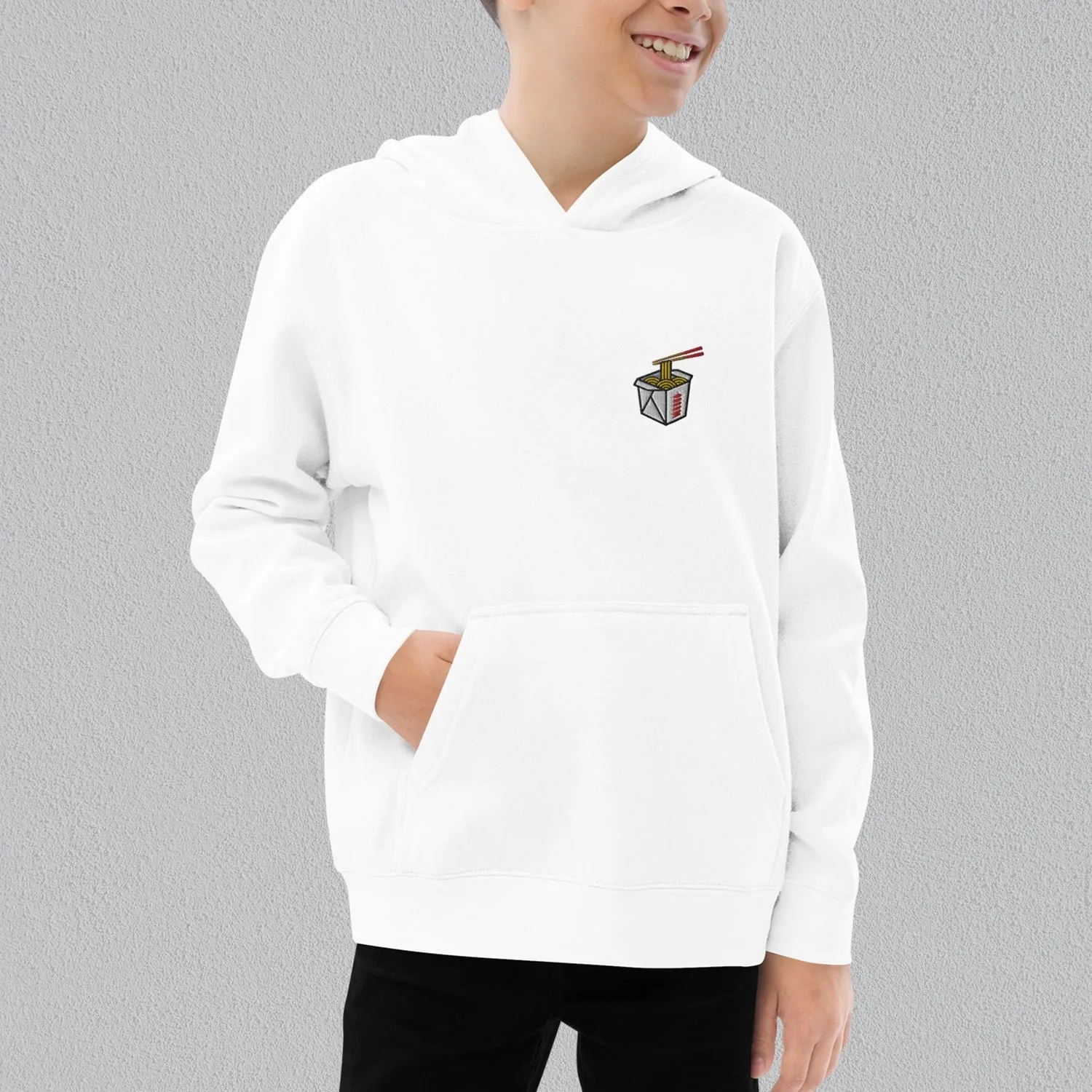 Takeout Box Embroidered Kids Hoodie