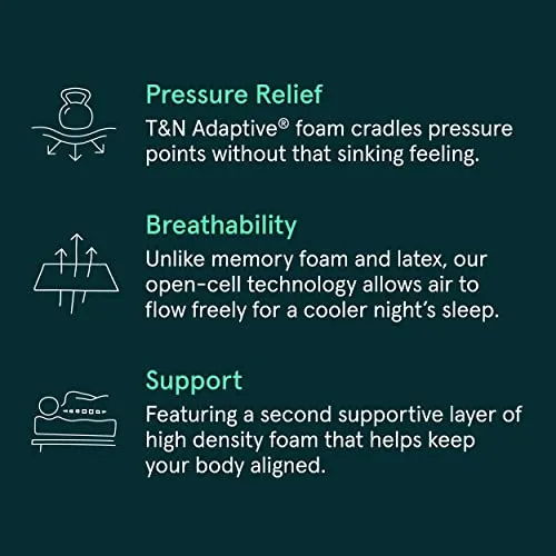 Tuft & Needle - Original Twin XL Mattress, Firm Feel, Adaptive Foam, Pressure Relief, Supportive, Cooling, CertiPUR-US, 100-Night Trial