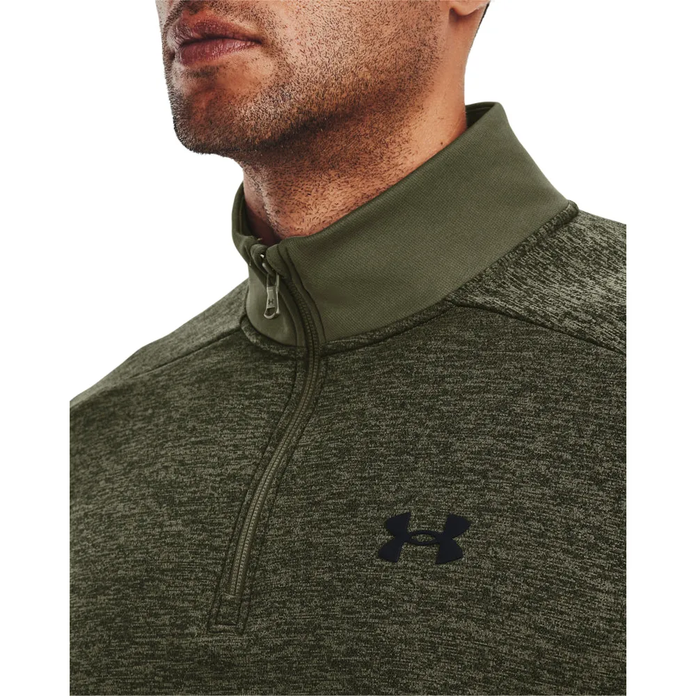 'Under Armour' Men's Fleece Twist 1/4 Zip - Marine OD Green / Black
