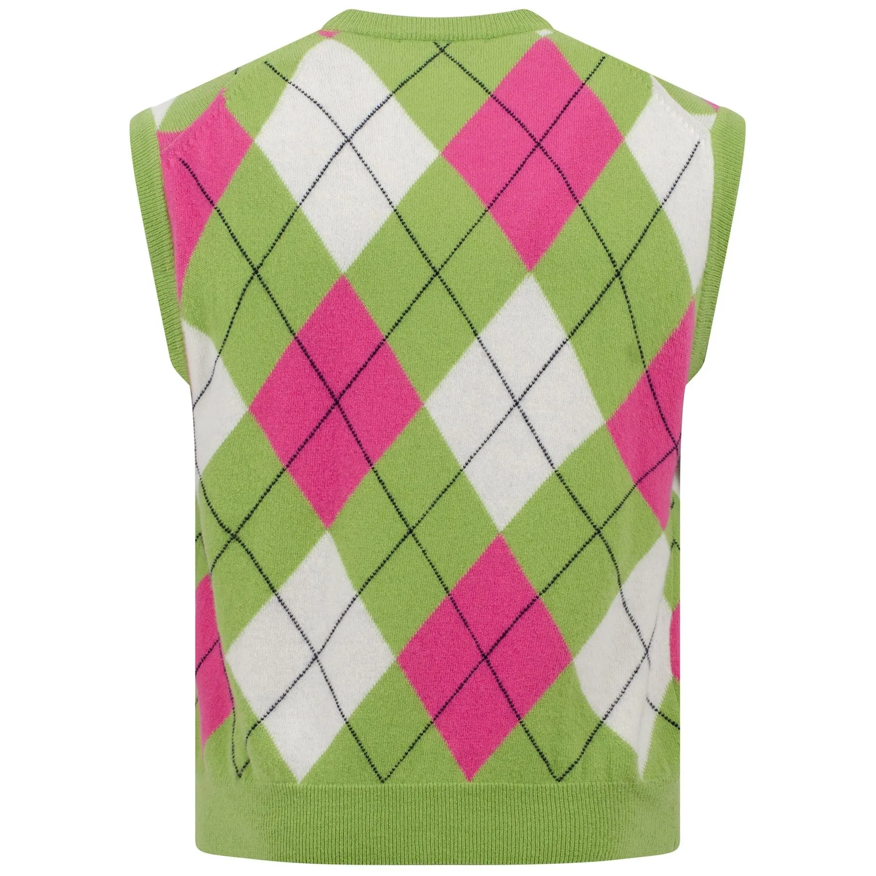 Unisex Iconic Argyle Vest Field Green/Ivory - SS23